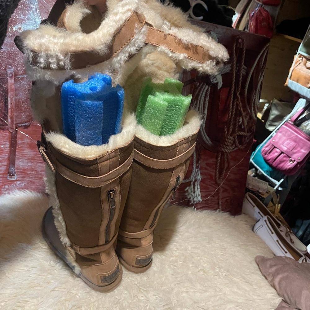 New Australia Luxe Collection OTK leather/shearling boots - Picture 8 of 13